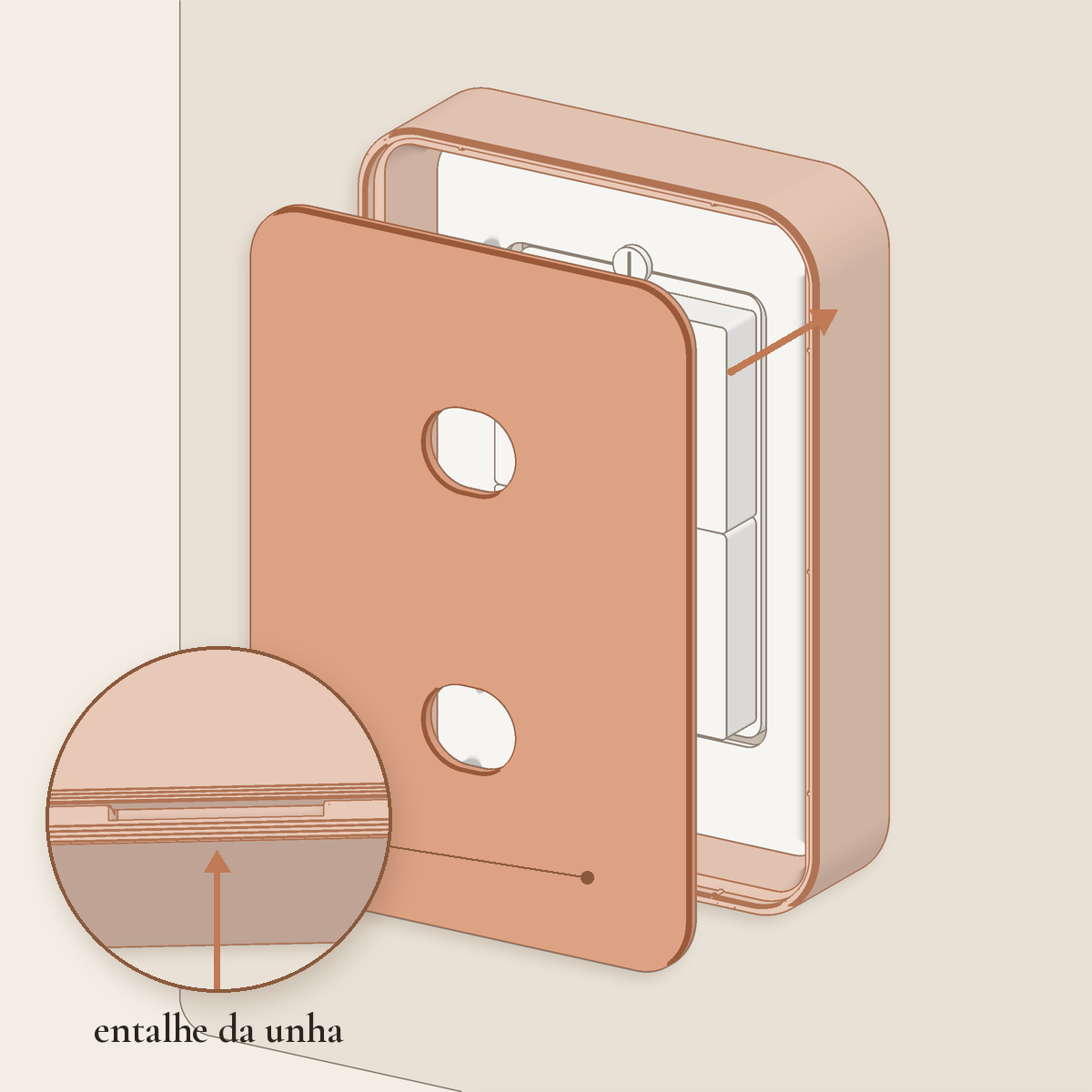 Passo 8: Encaixe a frente (capa) na moldura, na pressão.