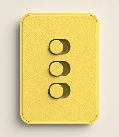 Kit interruptor 4x2 3 botões amarelo matte