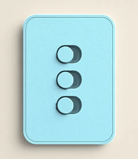 Kit interruptor 4x2 3 botões azul claro matte