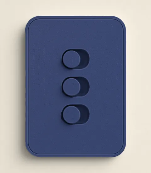 Kit interruptor 4x2 3 botões azul escuro matte