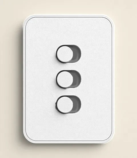 Kit interruptor 4x2 3 botões branco PLA