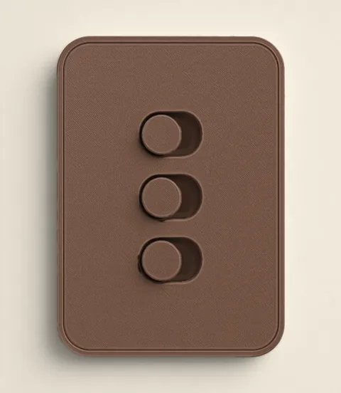 Kit interruptor 4x2 3 botões bronze metálico