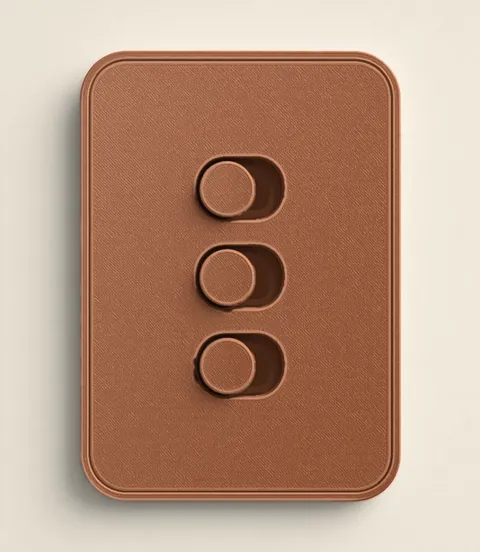Kit interruptor 4x2 3 botões bronze silk