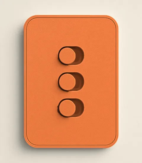 Kit interruptor 4x2 3 botões laranja PLA
