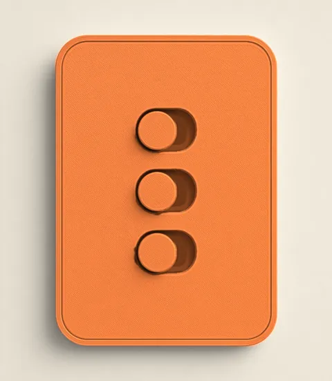 Kit interruptor 4x2 3 botões laranja matte