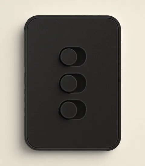 Kit interruptor 4x2 3 botões preto PLA